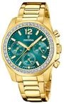 Festina Damenuhr Analog aus Edelstahl 316l Goldfarben | Quarzwerk Chronograph,