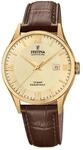 Festina Swiss Made Herrenuhr Analog Leder Braun - Quarz Datum - Saphirglas,