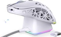 ENDORFY LIV Plus Wireless Onyx White Gaming Maus RGB, kabellose Maus 69 g, PixArt
