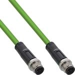InLine Industrie Netzwerkkabel, M12 4-pin D-kodiert Stecker/Stecker, Ethernet Cat. 5e