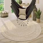 Paco Home Teppich Rund Wohnzimmer Jute Boho Ethno Muster Modern Handgefertigt