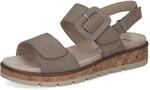 CAPRICE Damen Sandalen flach aus Leder mit Plateau, Braun (Taupe Suede), 41 EU