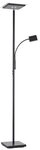 SellTec LED Stehlampe dimmbar, Deckenfluter mit Leselampe, schwarz - moderne