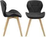 [en.casa] Esszimmerstuhl &Auml;lmhult 2-er Set 78x47x52 cm Kunstleder Buche St&uuml;hle