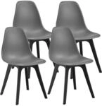 [en.casa] 4X Design St&uuml;hle 'Brevik' 83 x 54 x 48cm Grau/Schwarz Esszimmer Stuhl