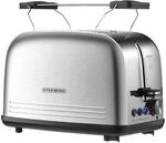 Steinborg Edelstahl Toaster mit Br&ouml;tchenaufsatz | Toaster 2 Scheiben |...
