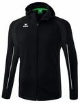 Erima Unisex Kinder Liga Star Trainingsjacke mit Kapuze (1032331), schwarz/wei&szlig;, 152