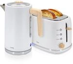 briebe Nordic Set Toaster 2 Scheiben Breite Schlitze mit Br&ouml;tchenaufsatz, 6...