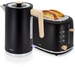 briebe Nordic Set Toaster 2 Scheiben Breite Schlitze mit Br&ouml;tchenaufsatz, 6 Toast