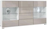 Vladon Sideboard Bari V1, Kommode mit 2 gro&szlig;en T&uuml;ren und 4 Schubladen, Wei&szlig;
