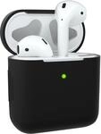 EAZY CASE - Schutzh&uuml;lle f&uuml;r AirPods 1 & 2 H&uuml;lle Schwarz Silikon Case Sto&szlig;fest mit