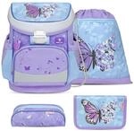 Belmil Mini-Fit Schulranzen Set 4 -teilig (405-33/AG/S) (Purple Blue Butterfly)