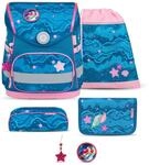 Belmil Compact mit Patches Schulranzen Set 5-teilig mit Brustgurt (405-41/AG/B/S)