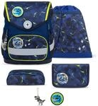 Belmil Compact mit Patches Schulranzen Set 5-teilig mit Brustgurt (405-41/AG/B/S)