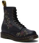 Dr. Martens Damen 1460 Decayed Roses Classic Tumbled Nappa Boots, Schwarz, 37 EU