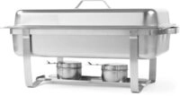 HENDI Chafing Dish, mit GN1/1 Beh&auml;lter, 2X Brennpastenbeh&auml;ltern, einsteckbarem