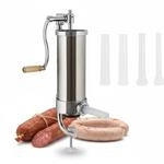 Melko Wurstf&uuml;ller Wurstf&uuml;llmaschine mit Kurbel 3,5 l Edelstahl 4 F&uuml;llrohre