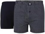 Ceceba Herren Boxershort, Baumwolle, Single Jersey, Navy-red, gestreift, mit