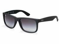 Ray-Ban JUSTIN RB 4165 601/8G Unisex Sonnenbrille, Rubber Black / Grey...