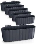 Spetebo Balkon Blumenkasten mit Halterung 39 x 13 cm - 6er Set - Kunststoff Gel&auml;nder