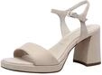 Tamaris Damen Sandalette mit Blockabsatz, beige, 36 EU