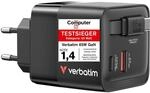 Verbatim GaN Charger 65 W 2-Port USB-C Ladeger&auml;t mit ausziehbarem USB-C Kabel, USB-C