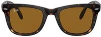 Ray-Ban Unisex Folding Wayfarer Sonnenbrille, Braun (Gestell: Havana, Gl&auml;ser: