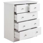 FineBuy Kommode 60x35x70 cm Wei&szlig; mit 5 Schubladen, Flach