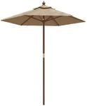 vidaXL Sonnenschirm, Gartenschirm mit Holzmast UV-Schutz, Strandschirm mit...
