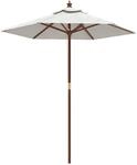 vidaXL Sonnenschirm, Gartenschirm mit Holzmast UV-Schutz, Strandschirm mit...
