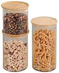Kesper Aufbewahrungsgl&auml;ser im 3er Set, gefertigt aus Glas mit Bambusdeckel 92333 13