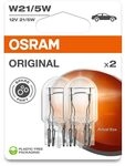 Osram ORIGINAL LINE, W21/5W, signal lamps with Glass wedge base, double blister (2