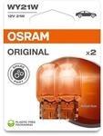 Osram ORIGINAL 12V, WY21W, 7504-2BL, Glass Wedge Base, Halogen Signal Lamp, Double