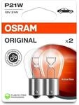 Osram ORIGINAL LINE 12V, P21W, signal lamp, Metal Base, Double Blister, (2 lamps)
