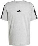 adidas Herren Essentials Three Stripes Single Jersey Shirt, Medium Grey