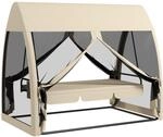 Outsunny 2 in 1 Hollywoodschaukel mit Liegefunktion 3-Sitzer Gartenschaukel mit
