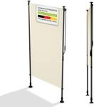 Juskys&reg; Senkrechtmarkise Barbados 100x310 cm - Balkon Sichtschutz wetterfest -