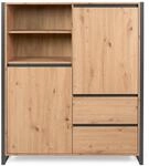DEINE TANTE EMMA 002947 Denver 51 Artisan Eiche Nb. / anthrazit grau Highboard
