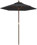 vidaXL Sonnenschirm, Gartenschirm mit Holzmast UV-Schutz, Strandschirm mit...