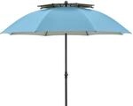 Doppler Sonnenschirm 200cm in blau I f&uuml;r Strand sowie Balkon & Terrasse I Schirm