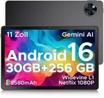 U11 Pro Android 16 Tablet 11 Zoll, 30GB RAM+256GB ROM (2TB TF) 8580mAh, 90Hz Display,
