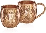NKlaus 2x Kupferbecher reines Kupfer 100% Ayuverda Kupfertasse Oval Moscow Mule 500ml