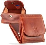 MATADOR Geldb&ouml;rse Herren Klein Leder Wien Mini Geldbeutel mit edler Geschenk Box,