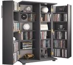 Holz CD DVD Stand Regal/Schrank | platzsparender CD Schrank mit 2...