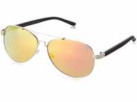 Mstrds Unisex Sunglasses Mumbo Mirror Sonnenbrille, Silber (Silver/Orange...