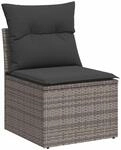 vidaXL Gartensofa ohne Armlehnen mit Kissen, Outdoor Sofa mit abnehmbarem...