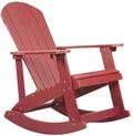 Beliani Moderner Muskoka Garten-Schaukelstuhl in Rot mit Breiten Armlehnen Adirondack