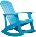 Beliani Moderner Muskoka Garten-Schaukelstuhl in Blau mit Breiten Armlehnen