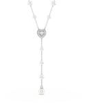 Swarovski Ariana Grande x Y-Halskette, Rhodinierte Damenhalskette mit Kristallperlen