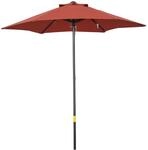 Outsunny Sonnenschirm &Oslash;196 cm, sechseckig Balkonschirm Strandschirm windfest stabil